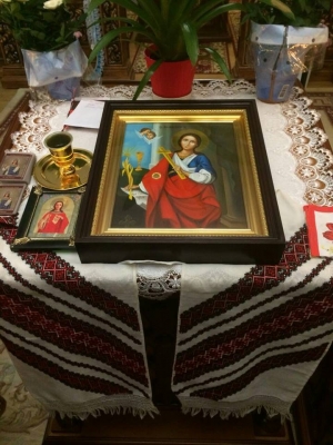 Ікона великомучениці Варвари із частинкою мощей з Феодосіївського монастиря, що у Києві