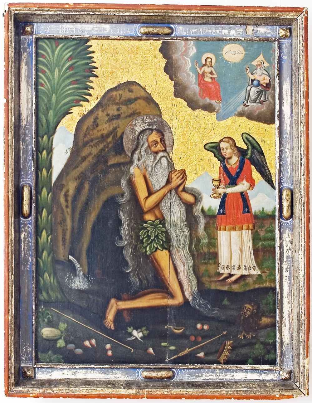 Ікона «Причащання святого Онуфрія»  із церкви Стрітення Господнього с. Михнівка Камінь-Каширського деканату