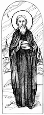 Преподобний Прохор, чудотворець Печерський. Малюнок Ірини Дацюк
